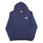 PUMA Mens Navy Blue Hoodie M Cotton Blend Pullover Sweatshirt