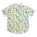 MC STUDIOS Mens Hawaiian Shirt Green Floral L