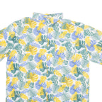 MC STUDIOS Mens Hawaiian Shirt Green Floral L