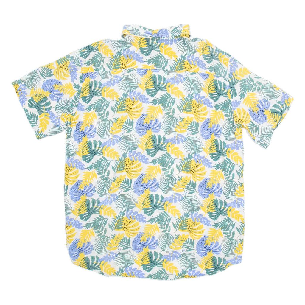 MC STUDIOS Mens Hawaiian Shirt Green Floral L
