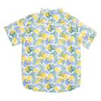 MC STUDIOS Mens Hawaiian Shirt Green Floral L