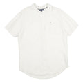 TOMMY HILFIGER Mens White Cotton Shirt L Short Sleeve Casual Classic