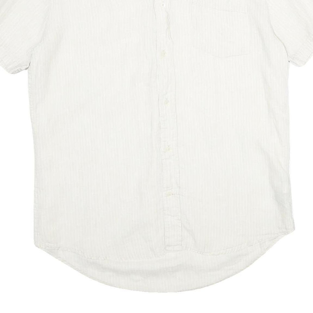 TOMMY HILFIGER Mens White Cotton Shirt L Short Sleeve Casual Classic