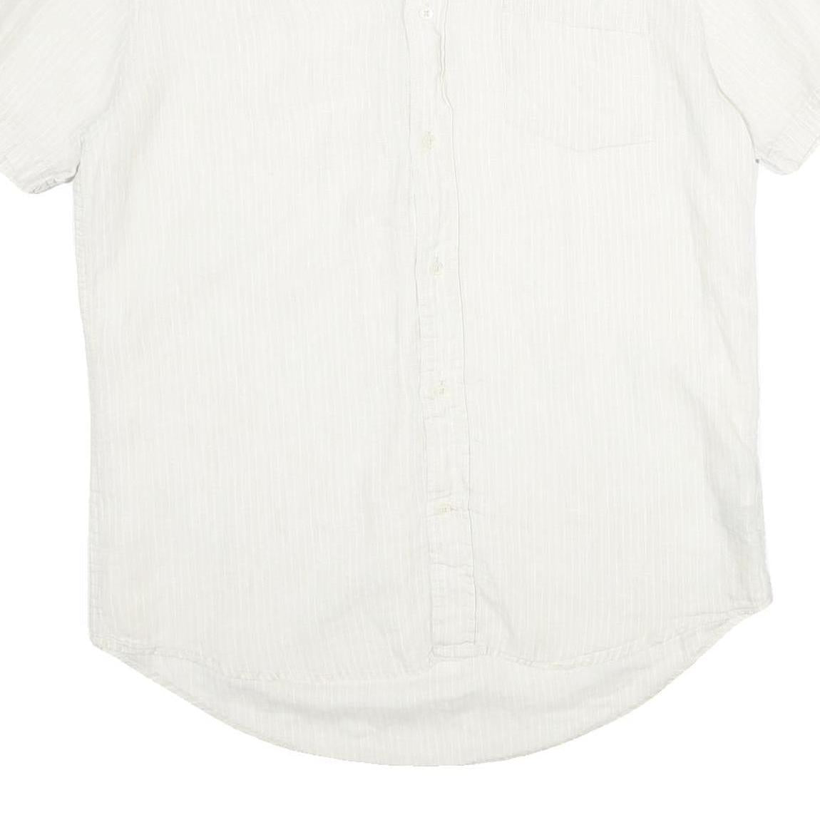 TOMMY HILFIGER Mens White Cotton Shirt L Short Sleeve Casual Classic