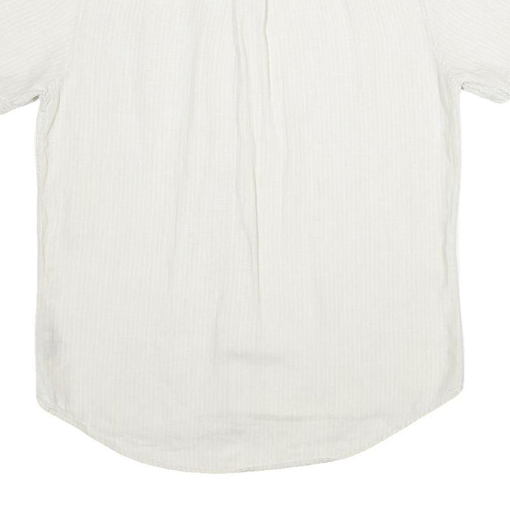 TOMMY HILFIGER Mens White Cotton Shirt L Short Sleeve Casual Classic