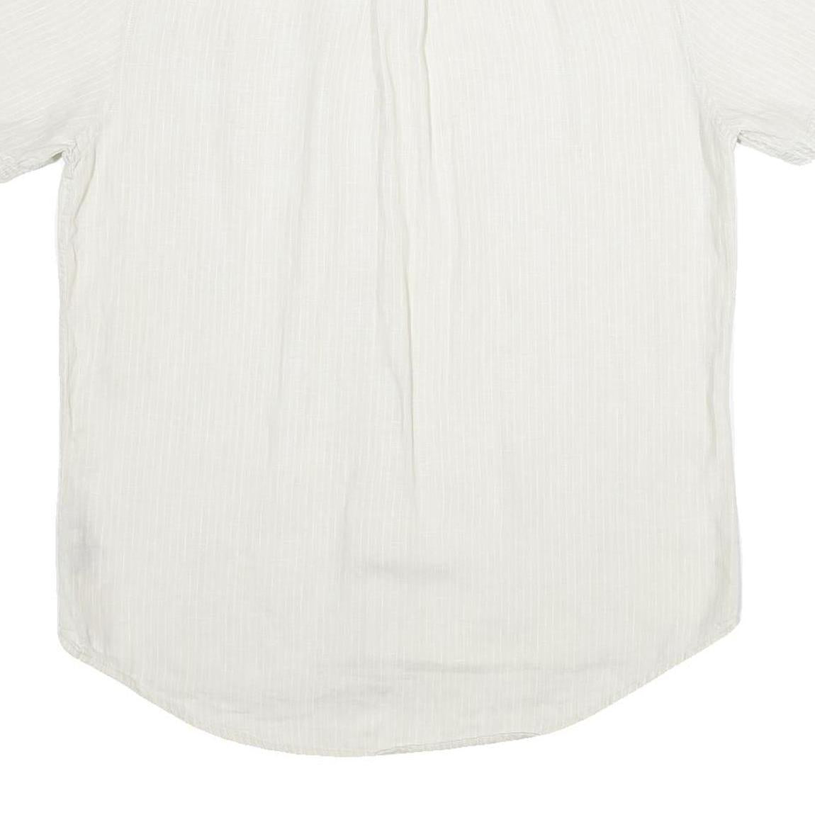 TOMMY HILFIGER Mens White Cotton Shirt L Short Sleeve Casual Classic