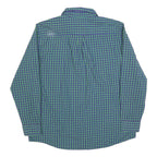 CHAPS Mens Blue & Green Check Shirt M Classic Fit Long Sleeve Casual Cotton