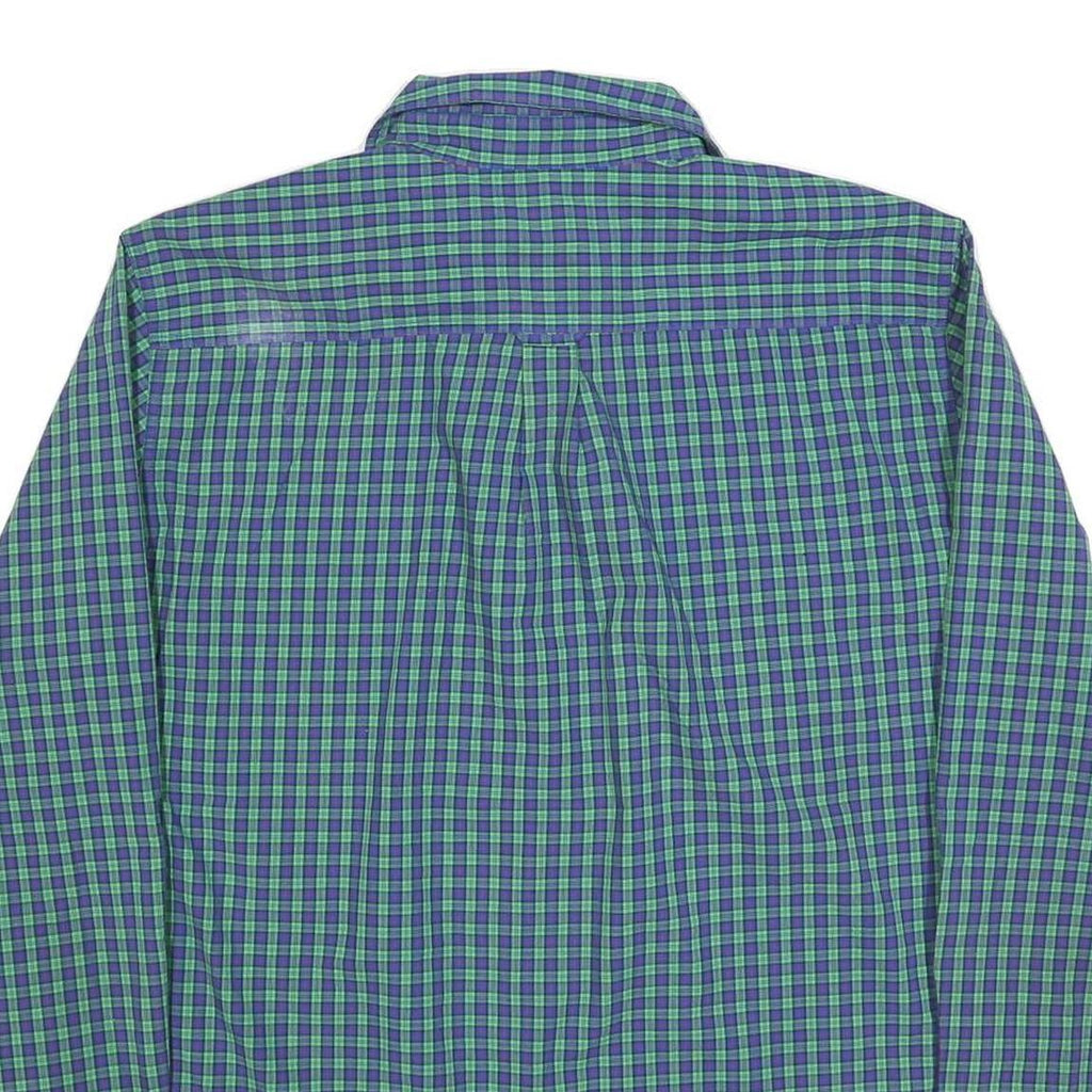 CHAPS Mens Blue & Green Check Shirt M Classic Fit Long Sleeve Casual Cotton