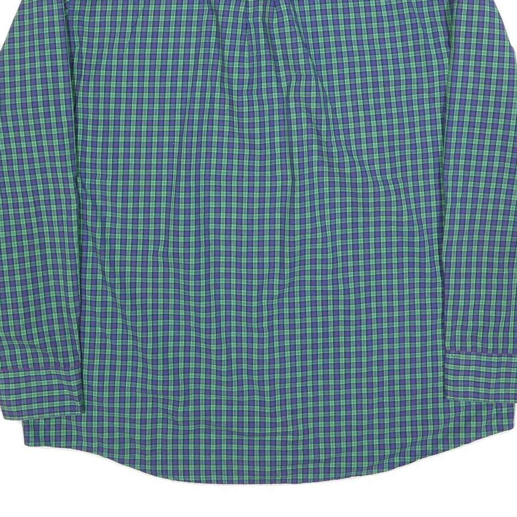 CHAPS Mens Blue & Green Check Shirt M Classic Fit Long Sleeve Casual Cotton