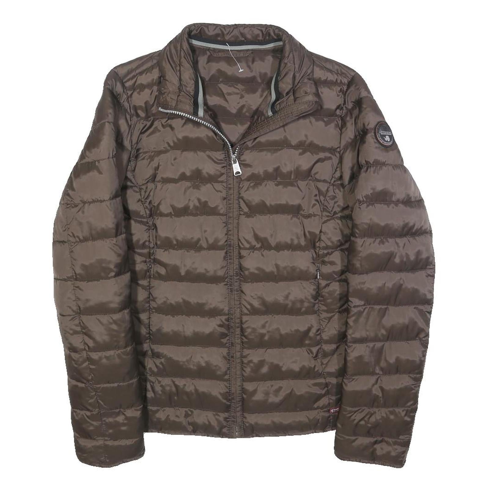 NAPAPIJRI Womens Brown Quilted Jacket S Polyester Zip Lightweight Casual