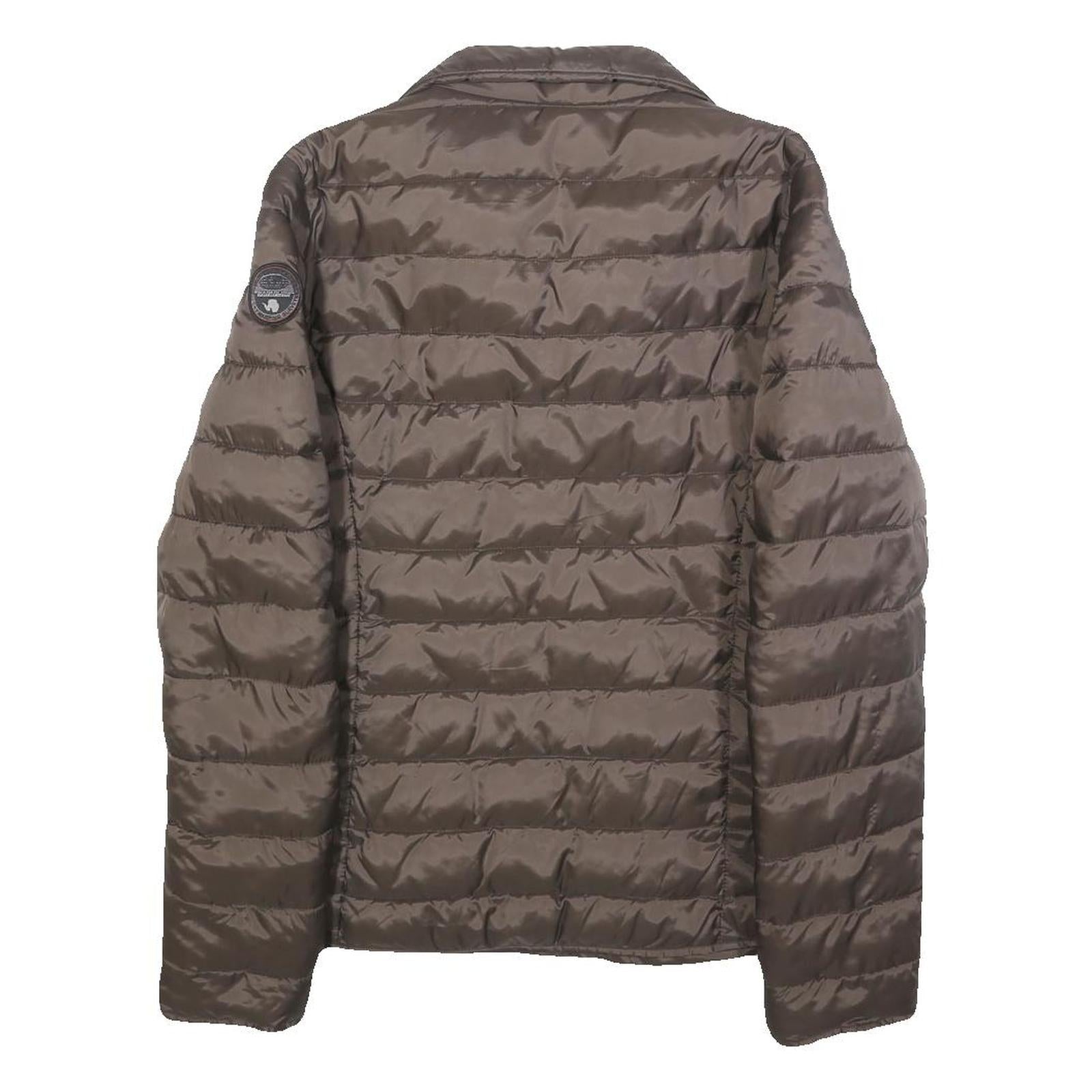 NAPAPIJRI Womens Brown Quilted Jacket S Polyester Zip Lightweight Casual