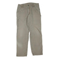 CARHARTT Mens Regular Beige Cotton Blend Trousers W36 L34 Workwear Zip Closure