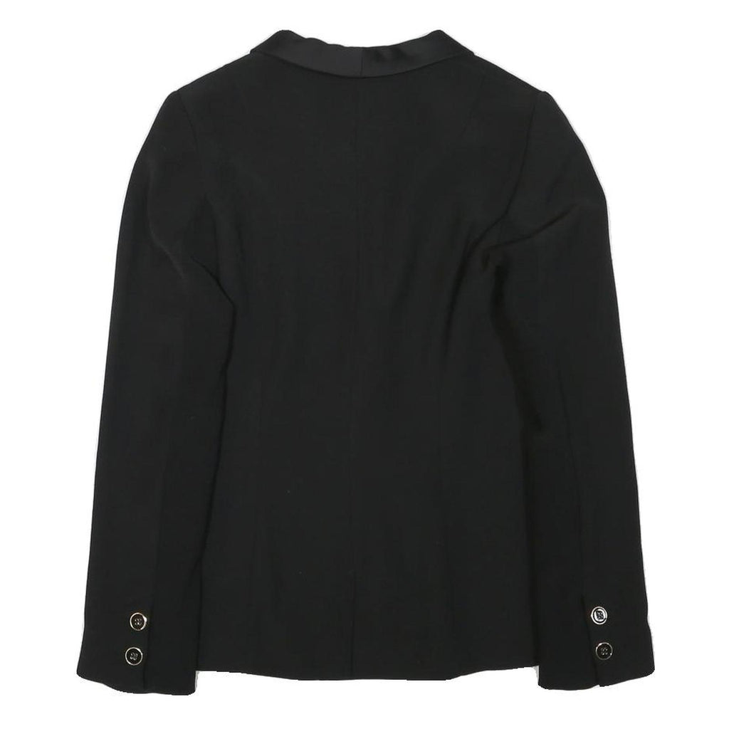 ZARA Womens Black Tailored Jacket S Polyester Blend Button Closure Plain Elegant