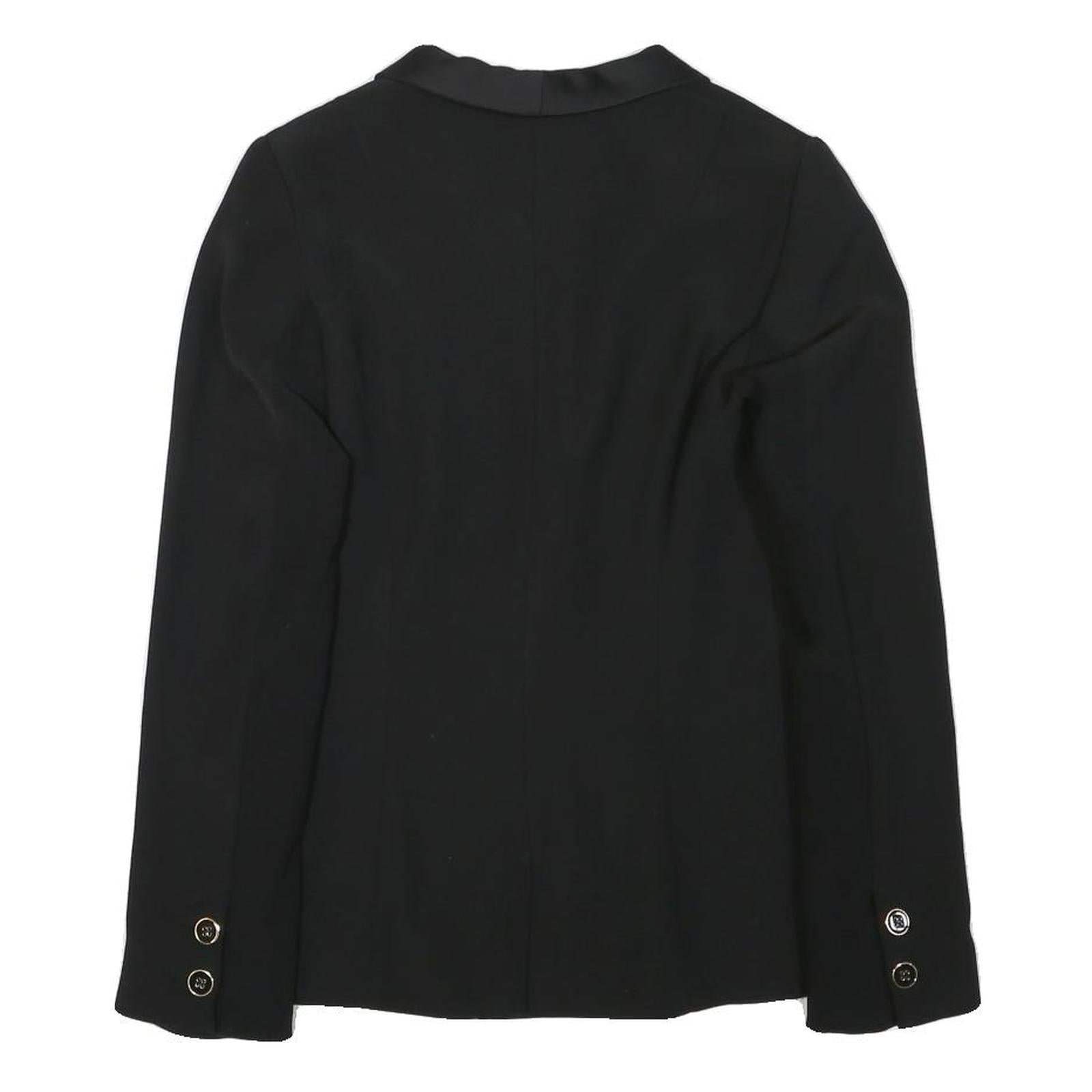 ZARA Womens Black Tailored Jacket S Polyester Blend Button Closure Plain Elegant
