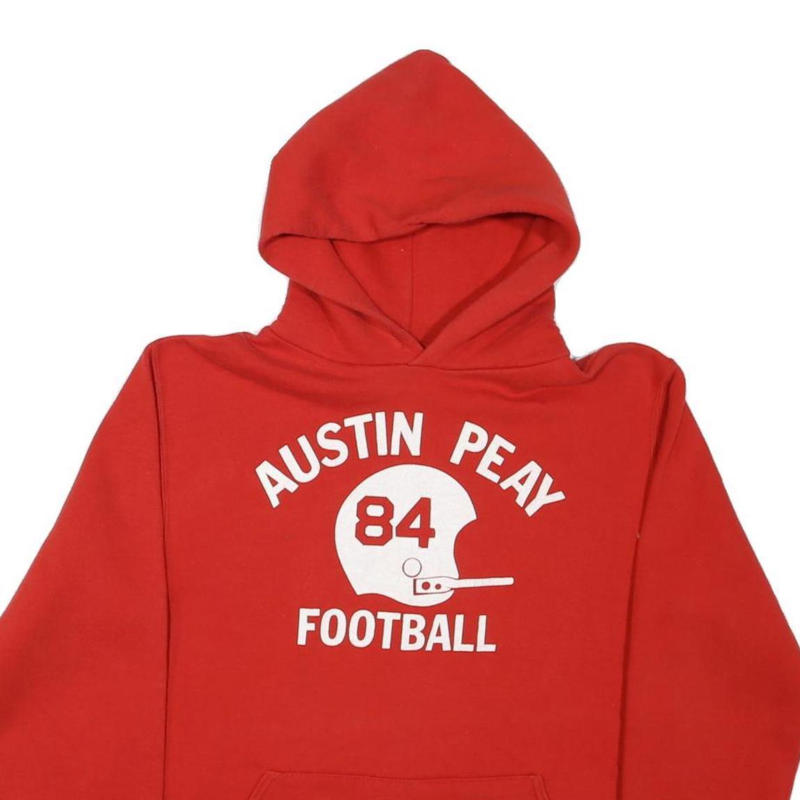 RUSSELL ATHLETIC Mens Red Austin Peay Football Pullover Hoodie M Sports
