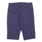 LEE Womens Cotton Blend Navy Blue Cargo Shorts L W34 Easy Fit Casual Pocketed