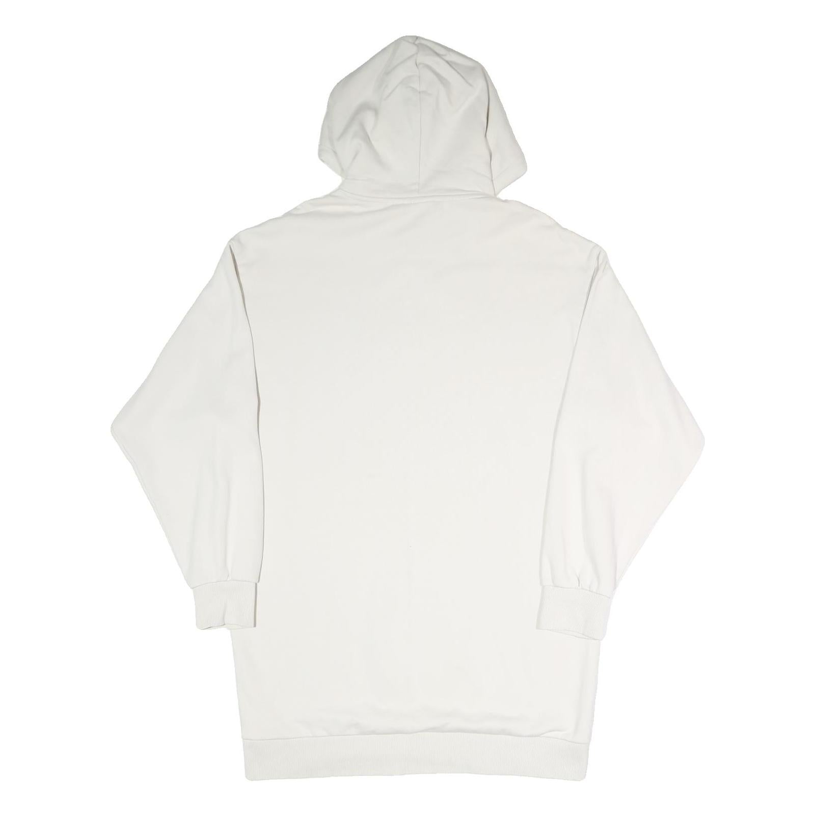 WEEKDAY Womens White Hoodie Dress Cotton Blend Sweatshirt XS Casual Streetwear