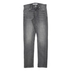CALVIN KLEIN JEANS Mens Slim Grey Denim Raw W28 L32 Zip Classic Fit