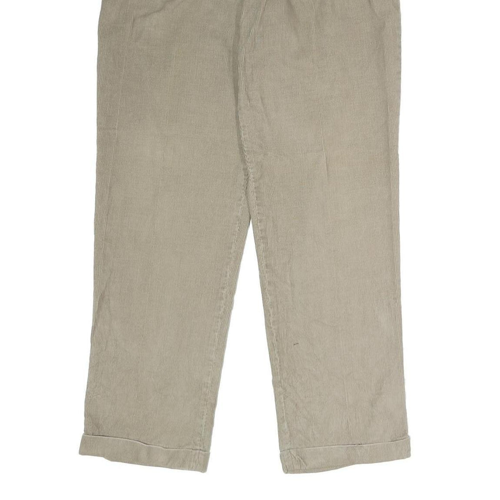 EDDIE BAUER Mens Classic Cotton Beige Zip Trousers W36 L34 Casual Easy Wear