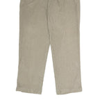 EDDIE BAUER Mens Classic Cotton Beige Zip Trousers W36 L34 Casual Easy Wear