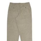 EDDIE BAUER Mens Classic Cotton Beige Zip Trousers W36 L34 Casual Easy Wear