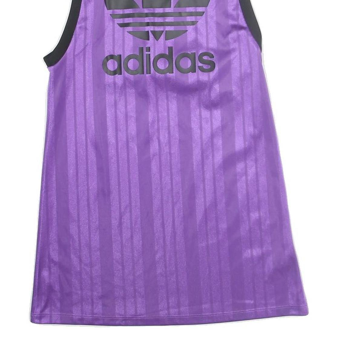 ADIDAS Womens Purple Cotton Blend Sleeveless Dress UK 6 Sports Logo Casual