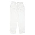 REPRISE Womens White Relaxed Tapered Trousers Cotton Blend W27 L27 Stylish