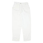 REPRISE Womens White Relaxed Tapered Trousers Cotton Blend W27 L27 Stylish