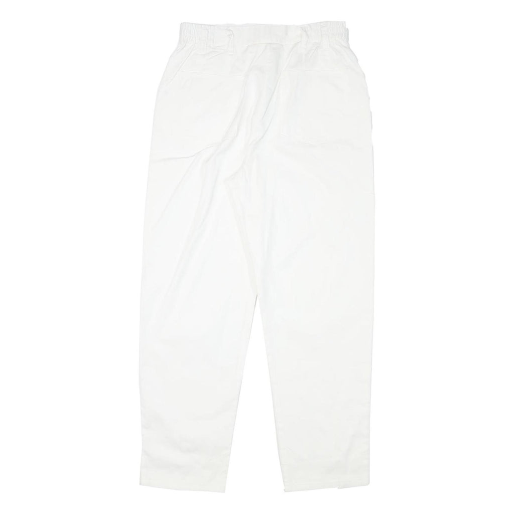 REPRISE Womens White Relaxed Tapered Trousers Cotton Blend W27 L27 Stylish