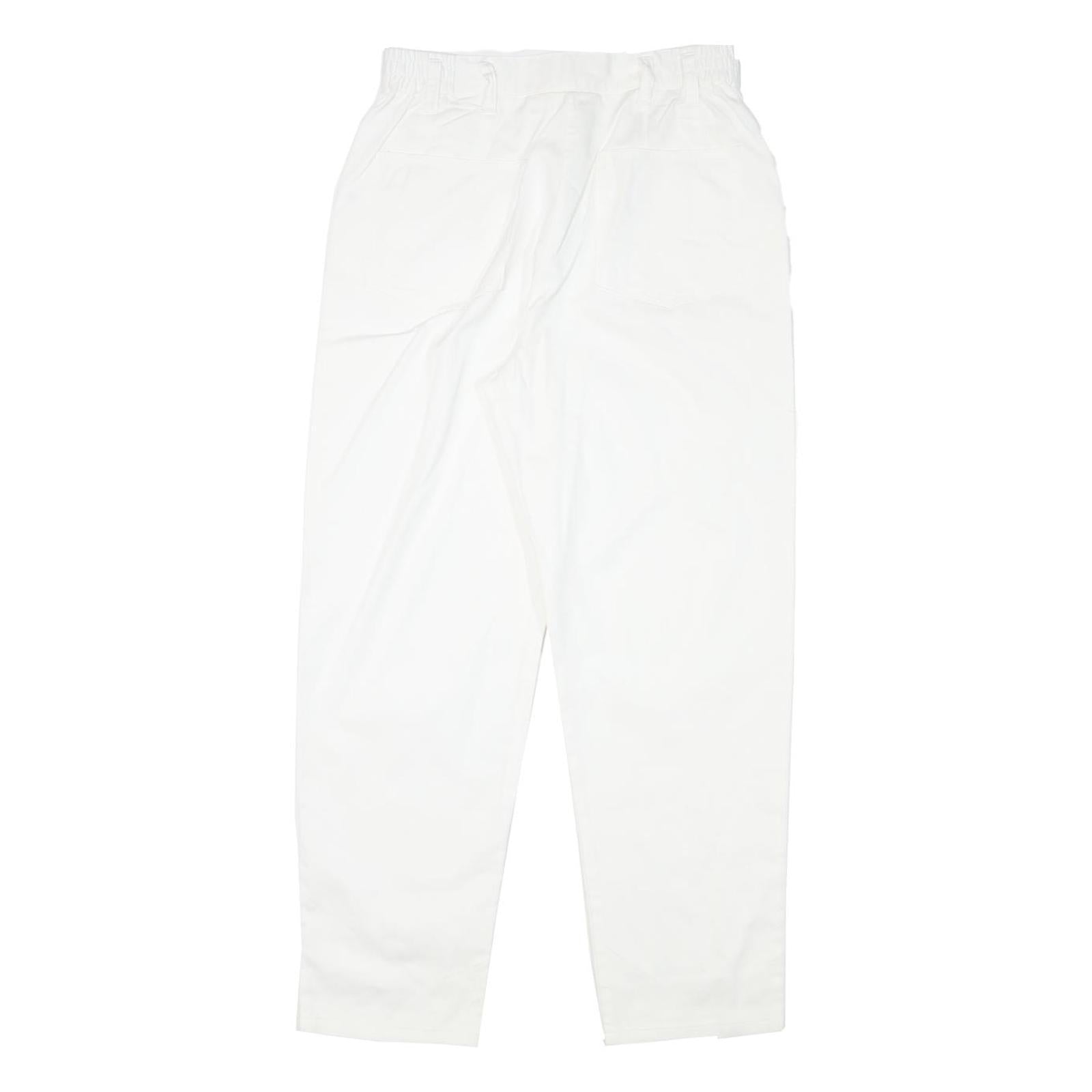 REPRISE Womens White Relaxed Tapered Trousers Cotton Blend W27 L27 Stylish