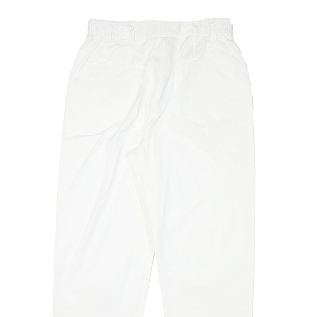 REPRISE Womens White Relaxed Tapered Trousers Cotton Blend W27 L27 Stylish