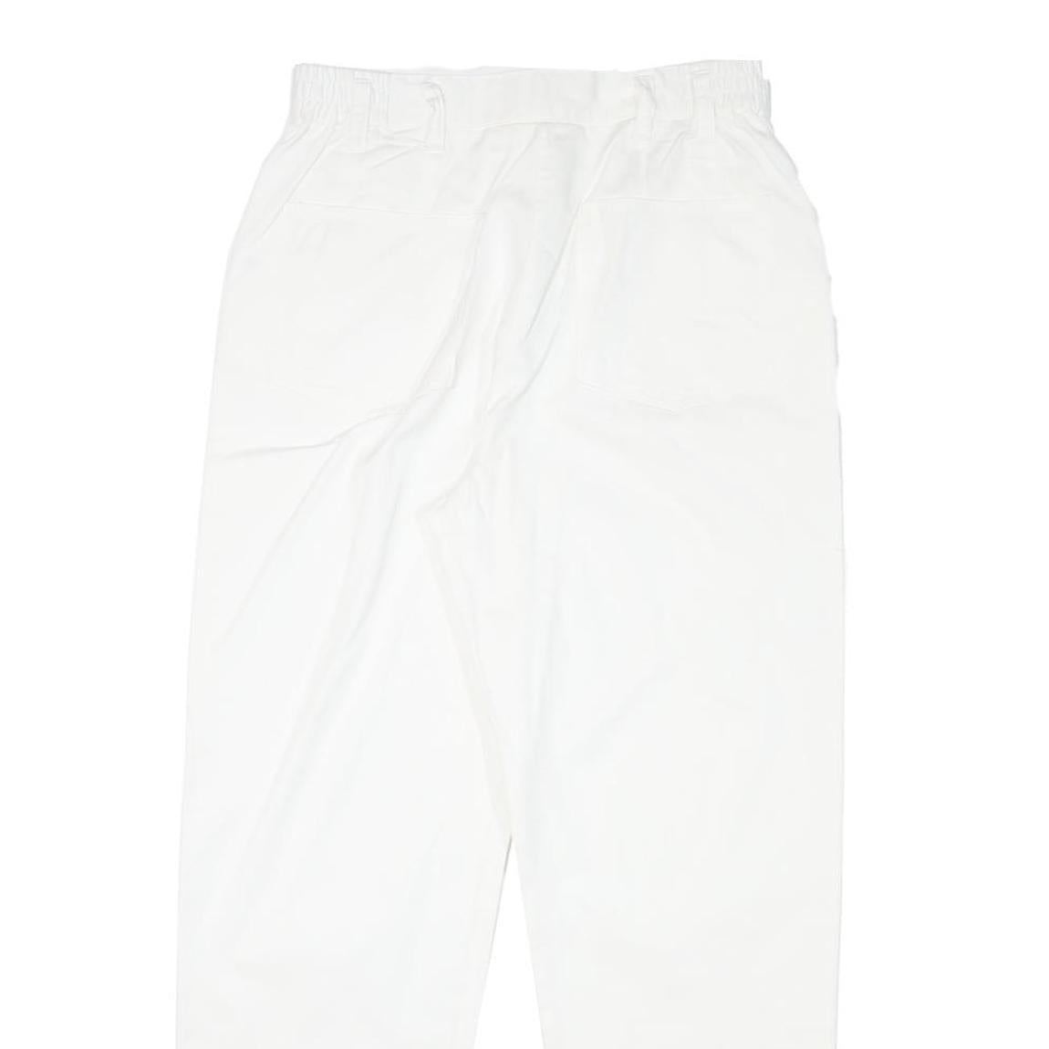 REPRISE Womens White Relaxed Tapered Trousers Cotton Blend W27 L27 Stylish