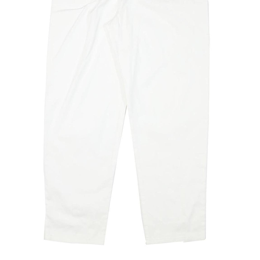 REPRISE Womens White Relaxed Tapered Trousers Cotton Blend W27 L27 Stylish