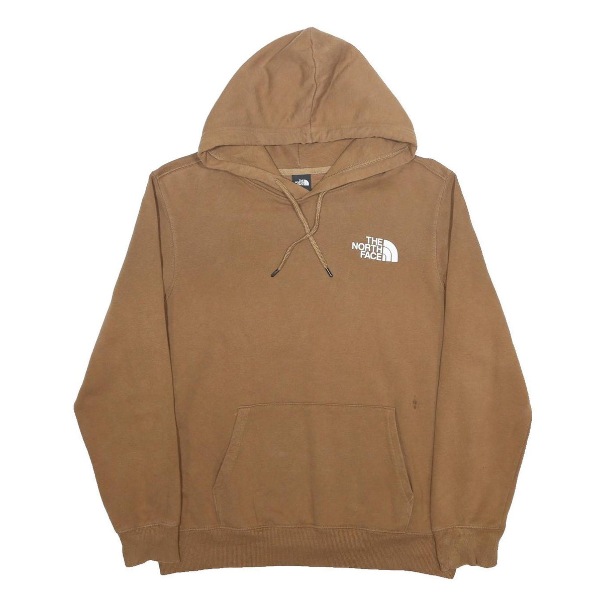 THE NORTH FACE Mens Brown Hoodie L Cotton Blend Logo Pullover Hooded Sweatshirt