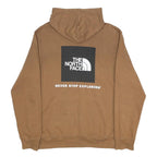 THE NORTH FACE Mens Brown Hoodie L Cotton Blend Logo Pullover Hooded Sweatshirt