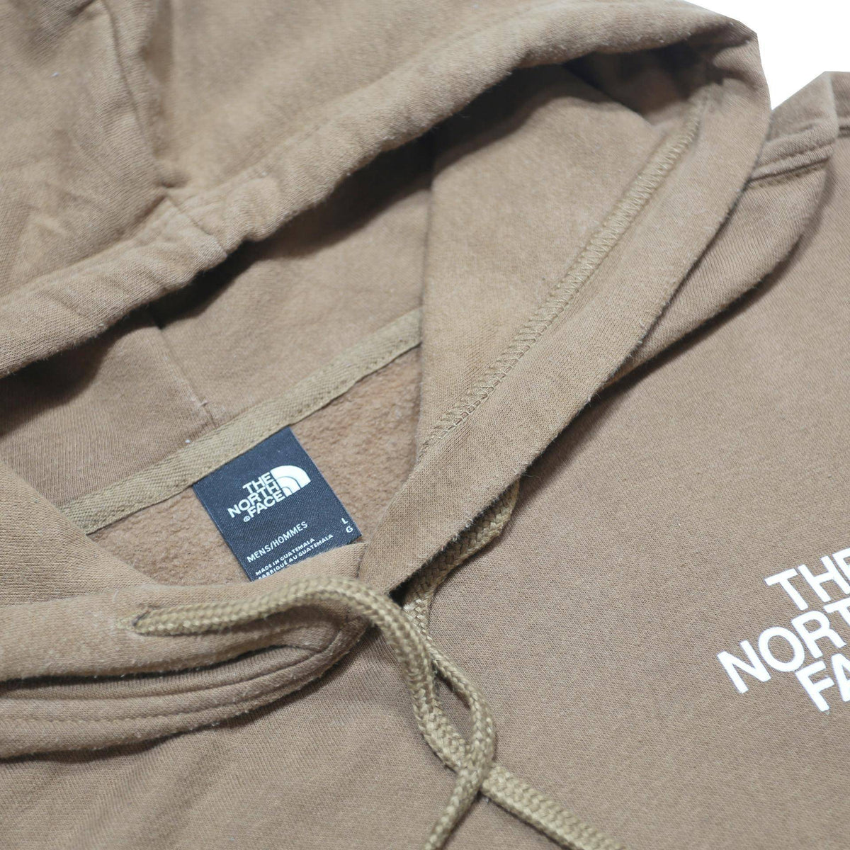 THE NORTH FACE Mens Brown Hoodie L Cotton Blend Logo Pullover Hooded Sweatshirt