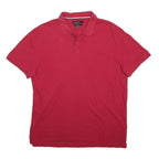 KANGOL Mens Red Cotton Blend Short Sleeve Polo Shirt 2XL Basic Casual Wear