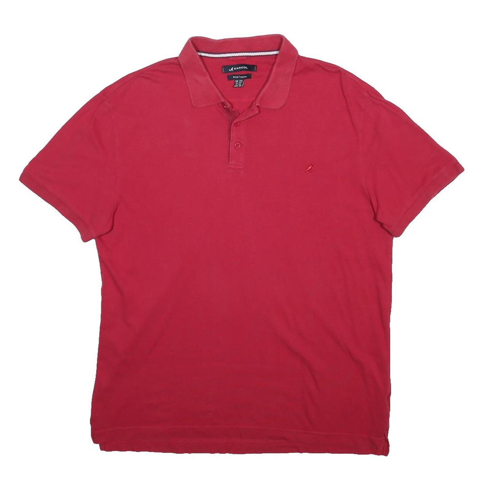 KANGOL Mens Red Cotton Blend Short Sleeve Polo Shirt 2XL Basic Casual Wear