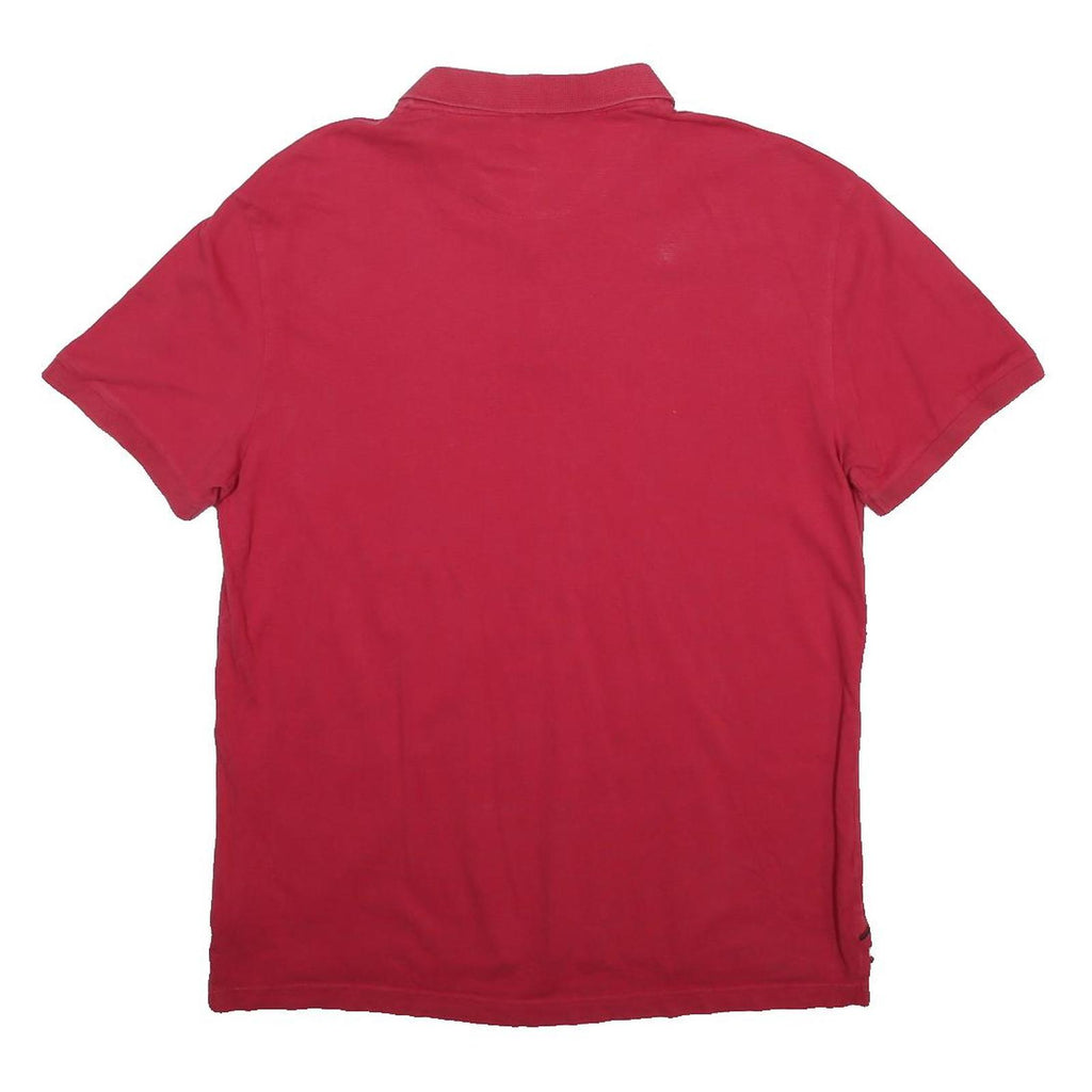 KANGOL Mens Red Cotton Blend Short Sleeve Polo Shirt 2XL Basic Casual Wear