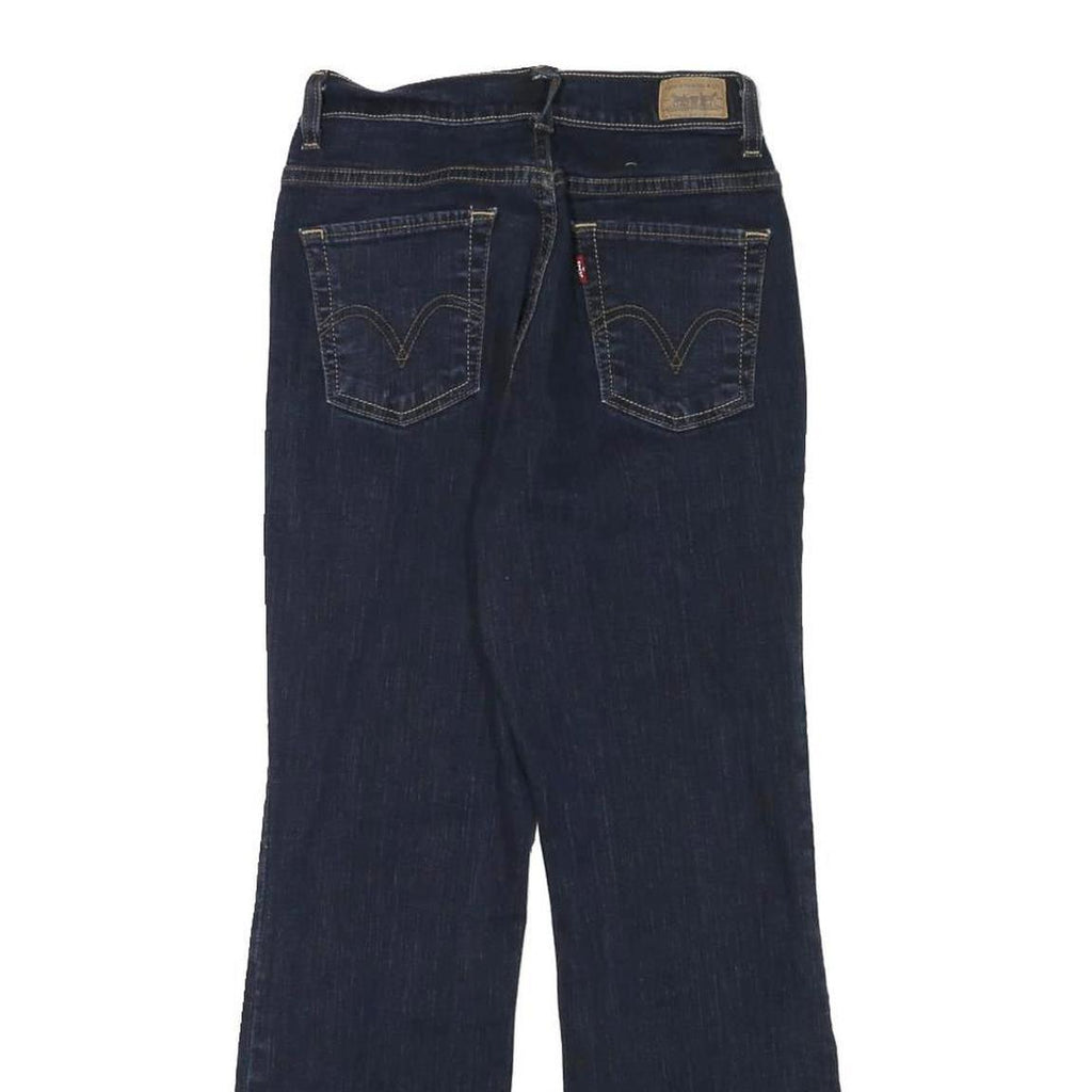 LEVI'S Womens Dark Blue Regular Fit Flared Denim Jeans W24 L27 Zip Cotton Blend