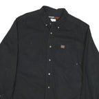 WRANGLER Mens Black Cotton Blend Shirt L Button-Down Casual Long Sleeve