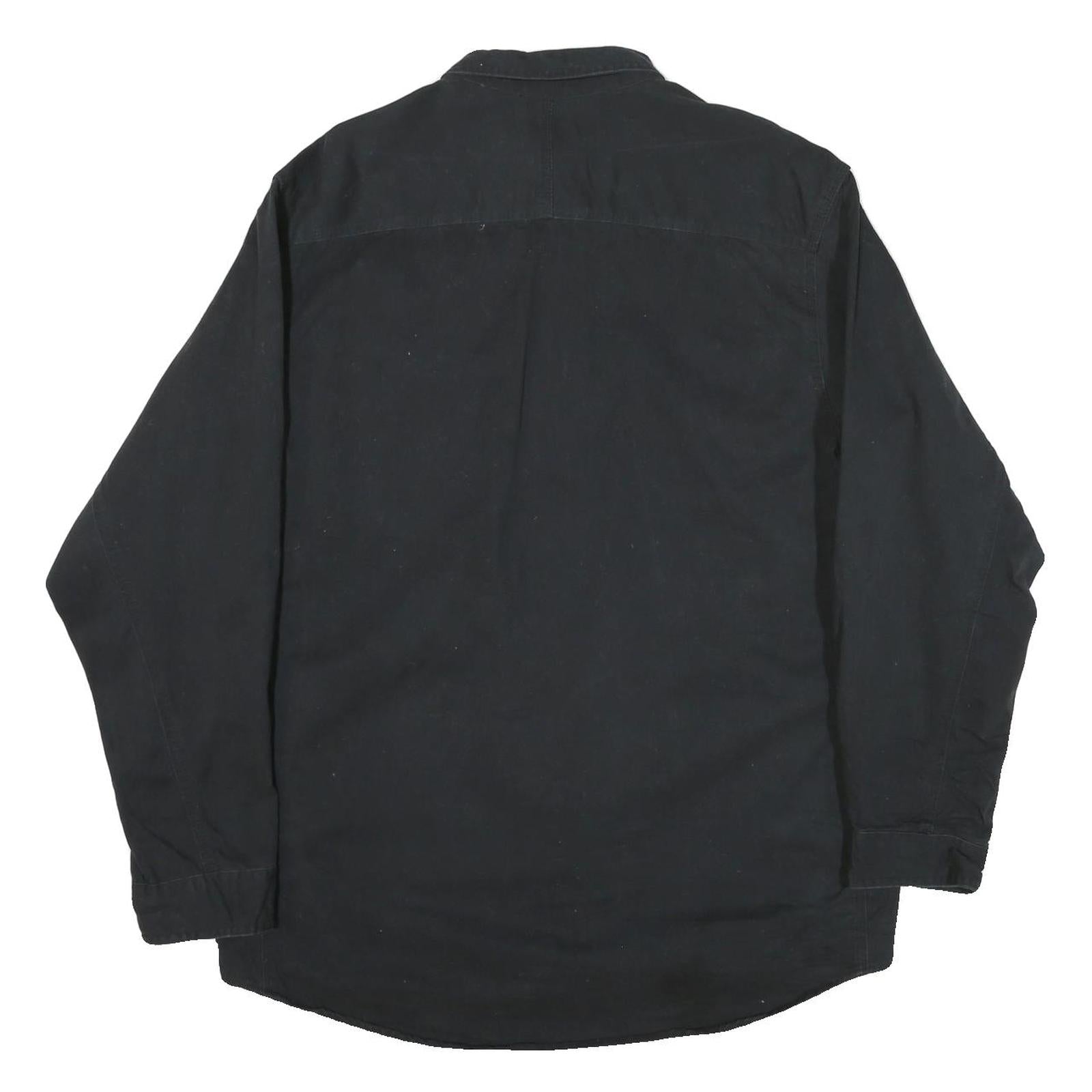 WRANGLER Mens Black Cotton Blend Shirt L Button-Down Casual Long Sleeve