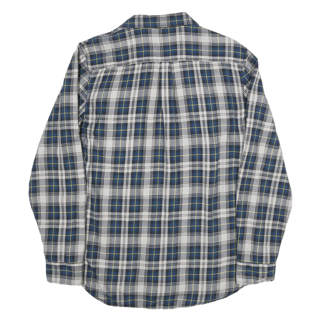 VANS Mens Blue White & Yellow Checked Shirt M Casual Cotton Blend Long Sleeve