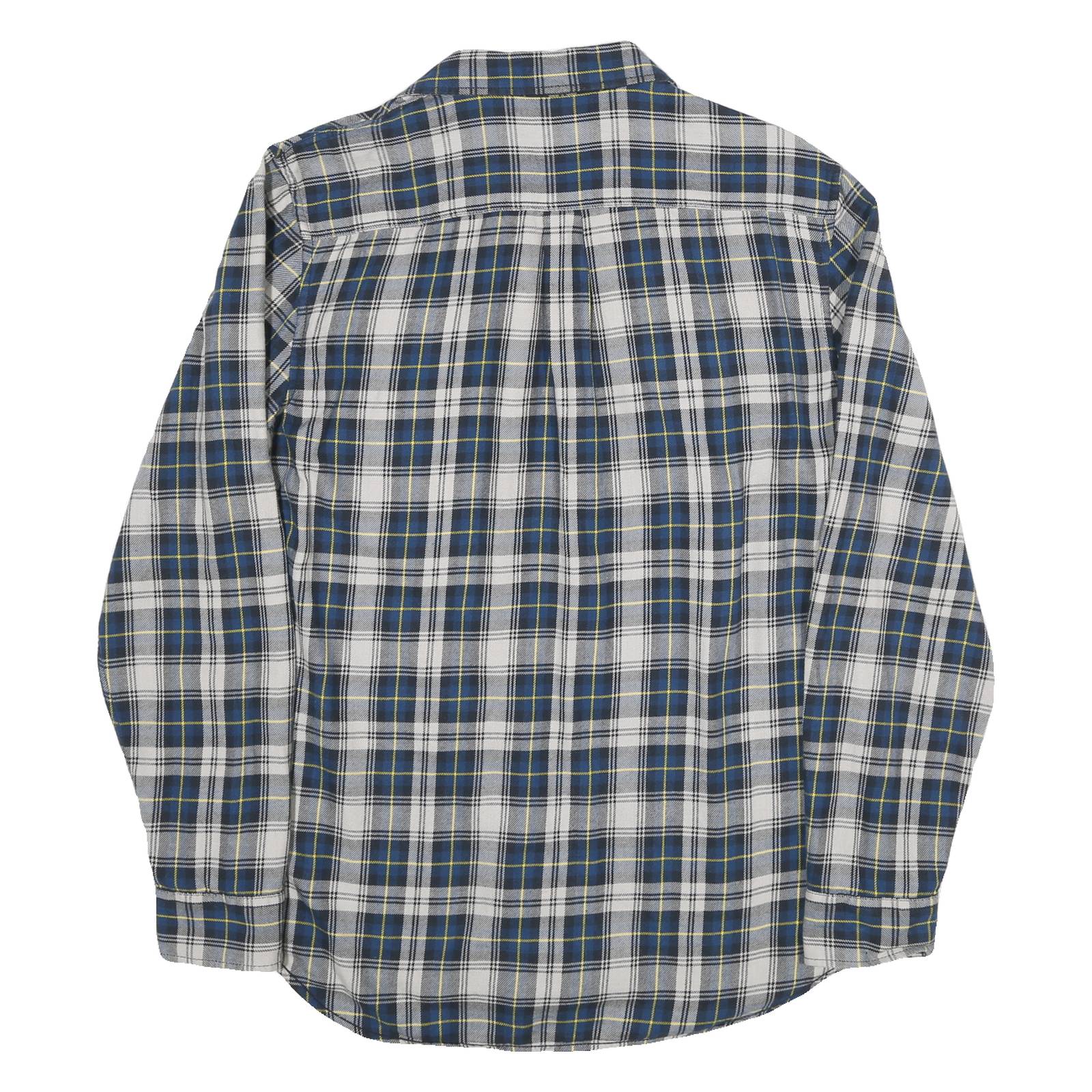 VANS Mens Blue White & Yellow Checked Shirt M Casual Cotton Blend Long Sleeve