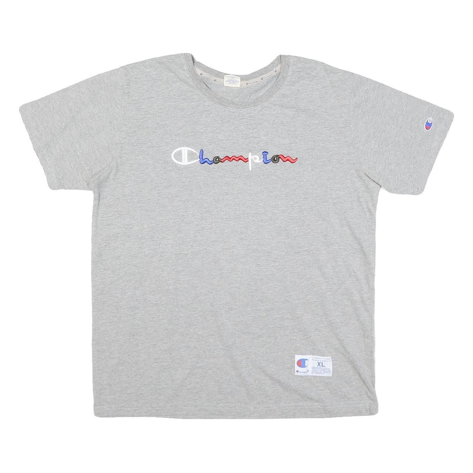 CHAMPION Womens Grey XL Short Sleeve Crew Neck Cotton Blend Modern T-Shirt