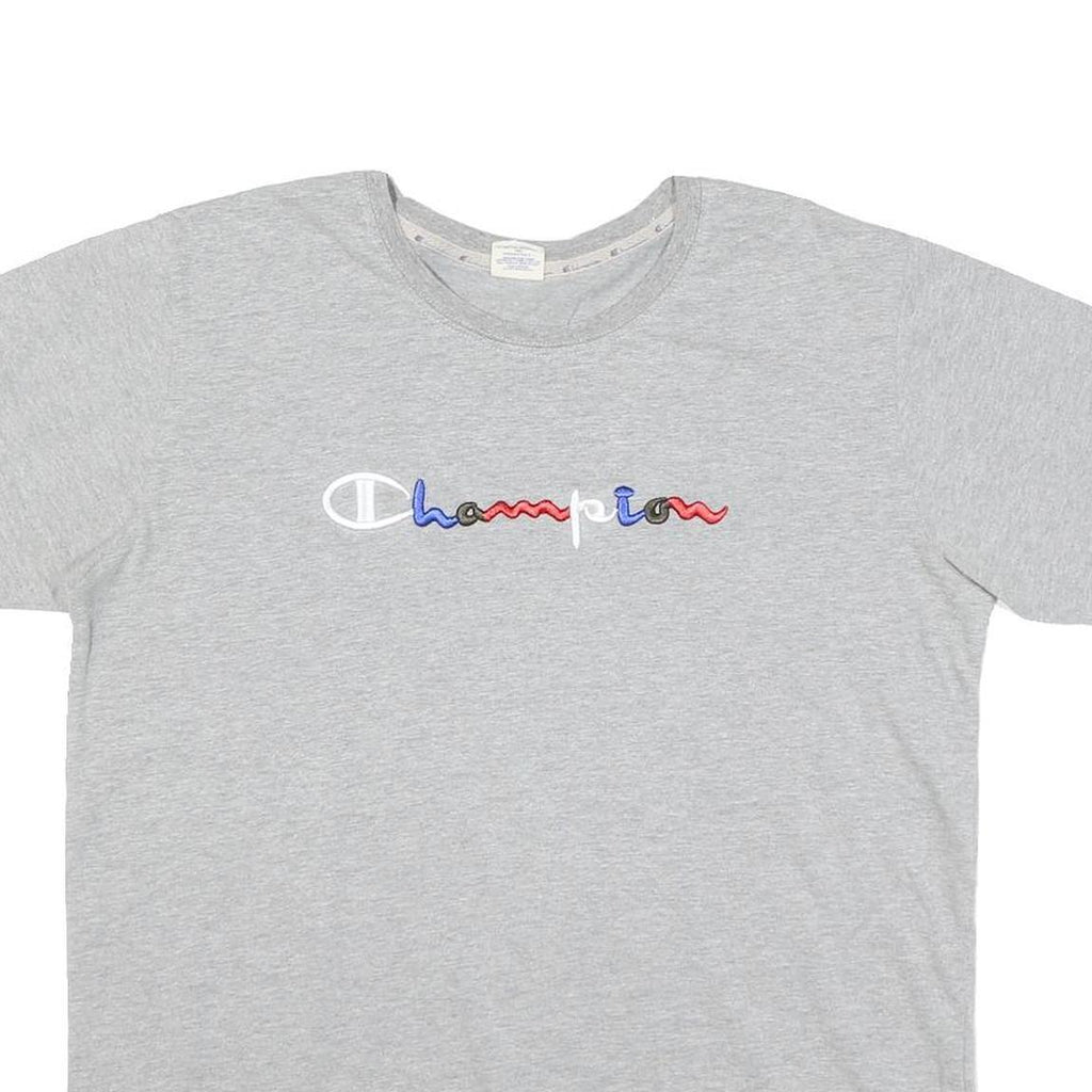 CHAMPION Womens Grey XL Short Sleeve Crew Neck Cotton Blend Modern T-Shirt