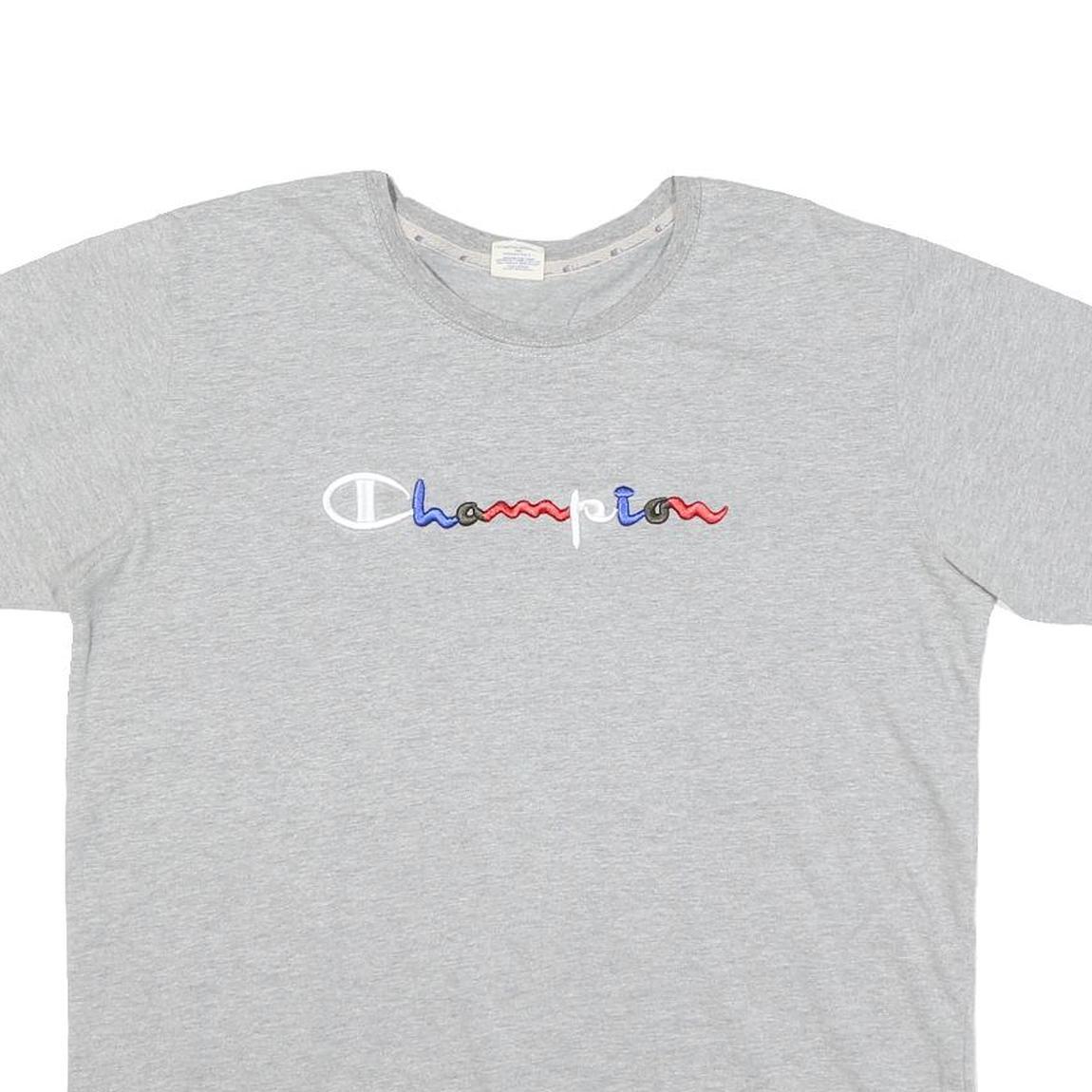 CHAMPION Womens Grey XL Short Sleeve Crew Neck Cotton Blend Modern T-Shirt