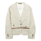 HENRY COTTONS Womens Beige Cotton Blend Classic Jacket S Button Closure