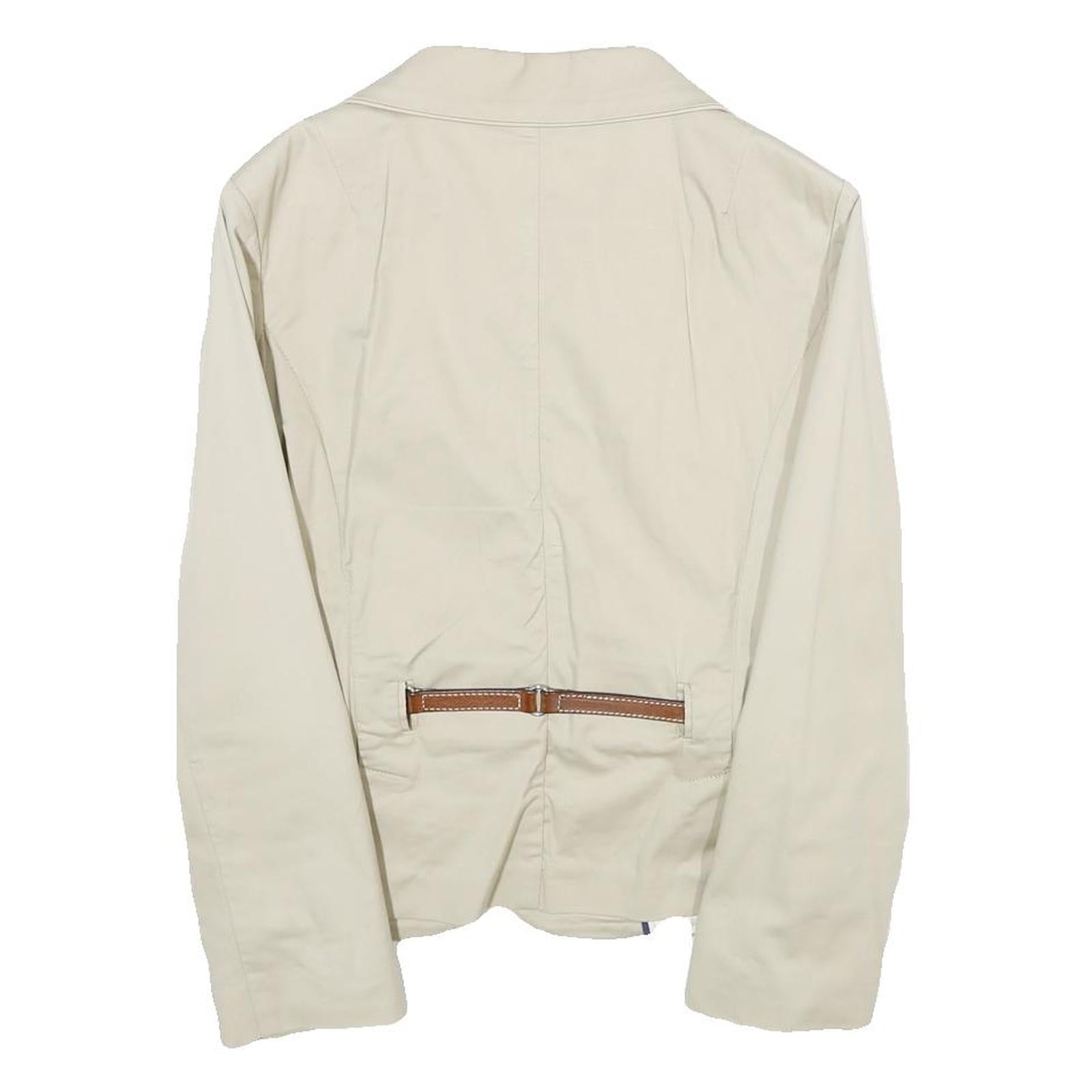 HENRY COTTONS Womens Beige Cotton Blend Classic Jacket S Button Closure