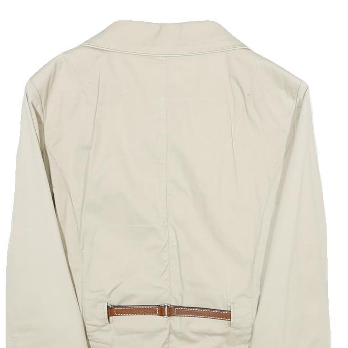 HENRY COTTONS Womens Beige Cotton Blend Classic Jacket S Button Closure